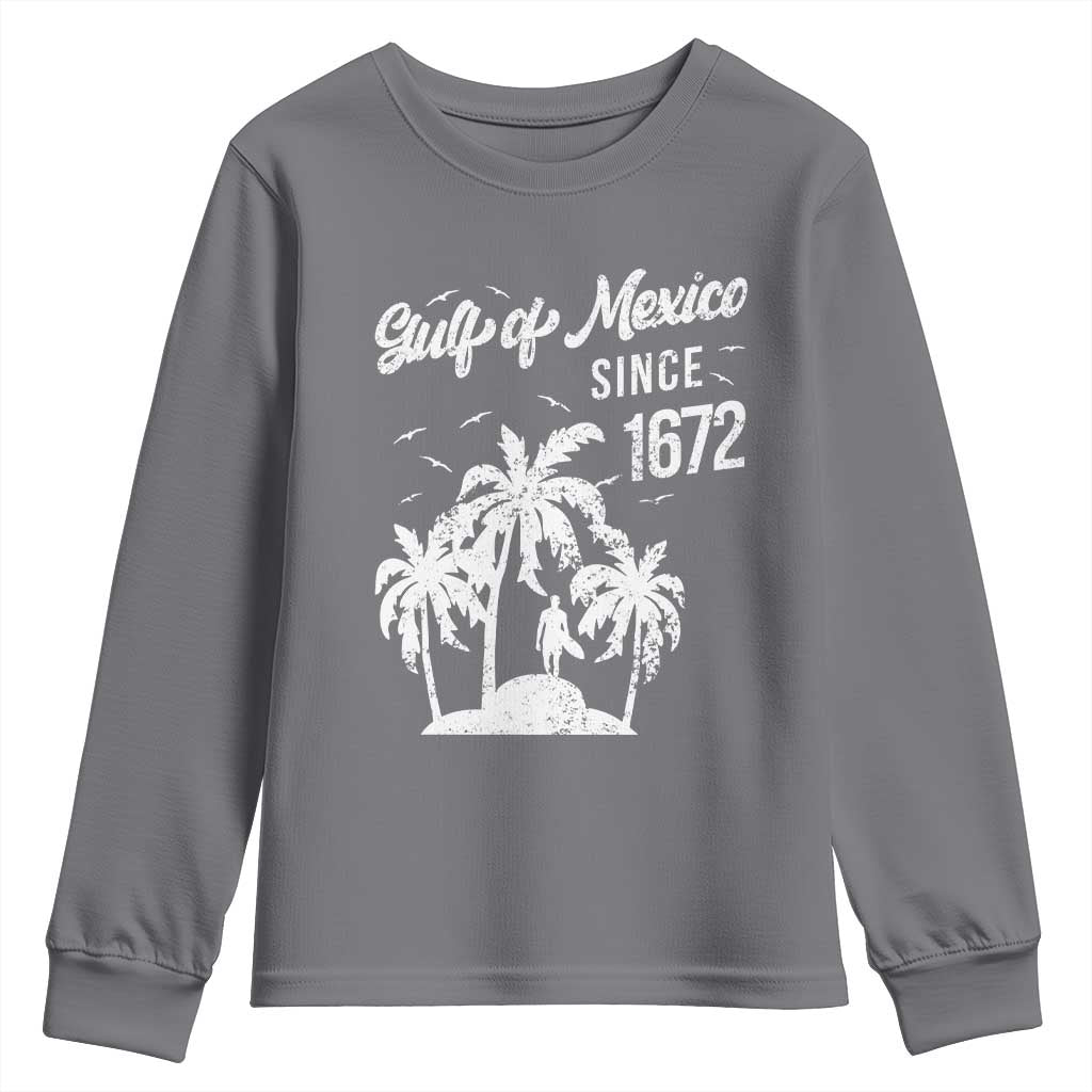 Gulf of Mexico Youth Sweatshirt Since 1672 Palm Trees Beach