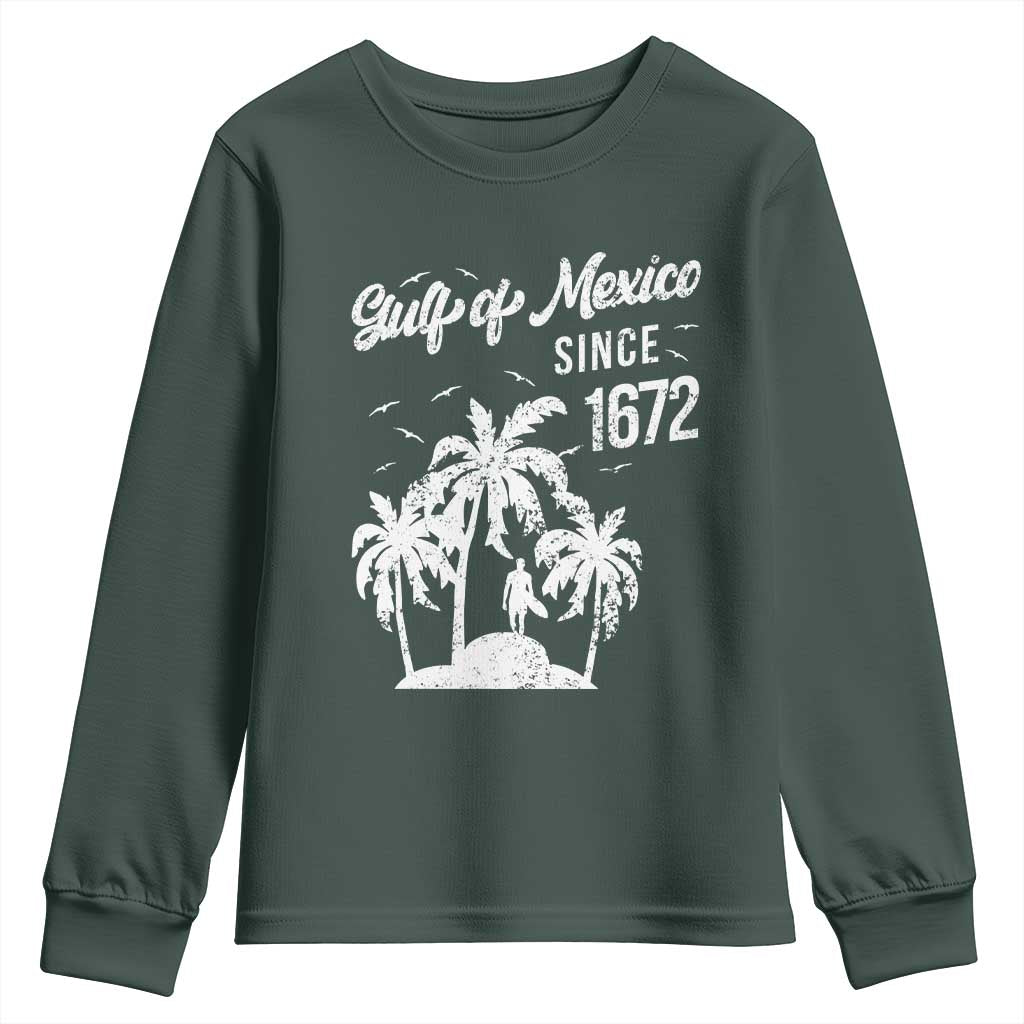 Gulf of Mexico Youth Sweatshirt Since 1672 Palm Trees Beach