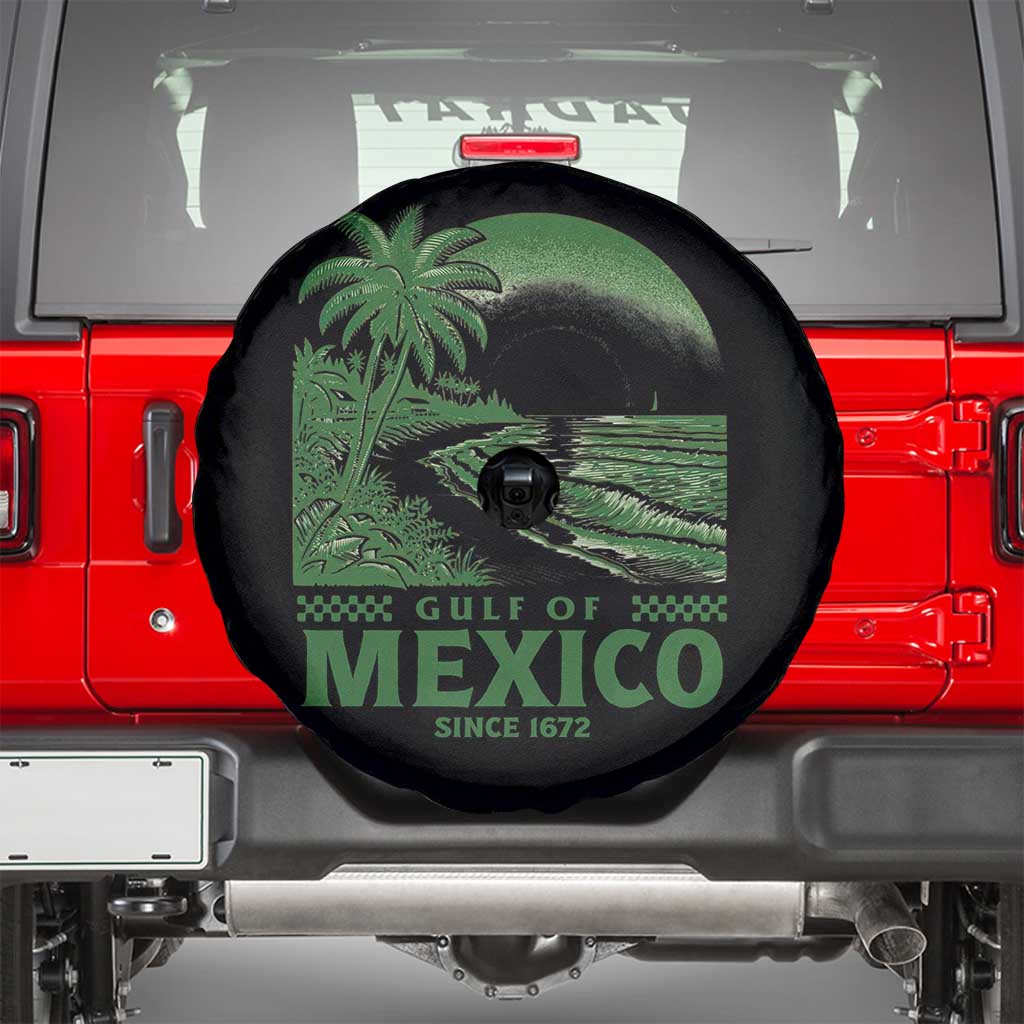 Gulf of Mexico Since 1672 Spare Tire Cover Retro Vintage Mexican Beach Forever