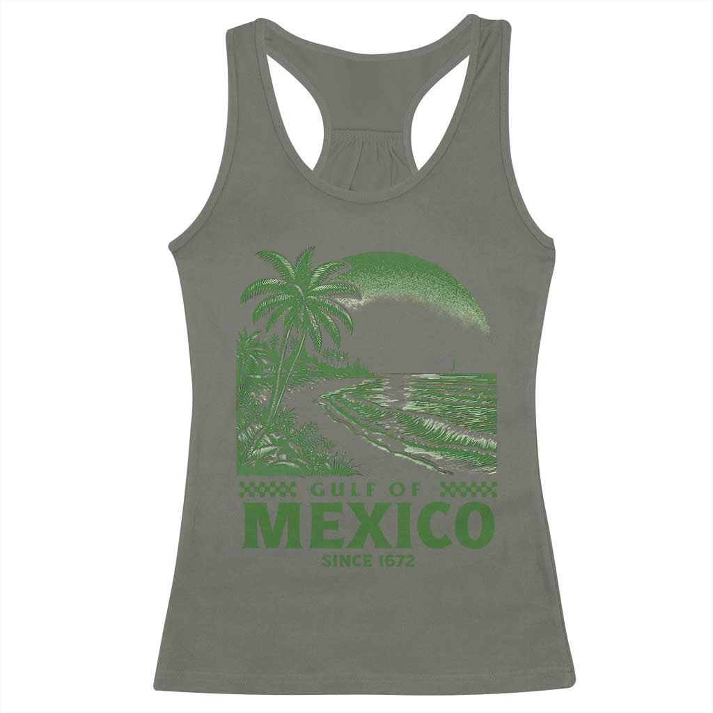 Gulf of Mexico Since 1672 Racerback Tank Top Retro Vintage Mexican Beach Forever
