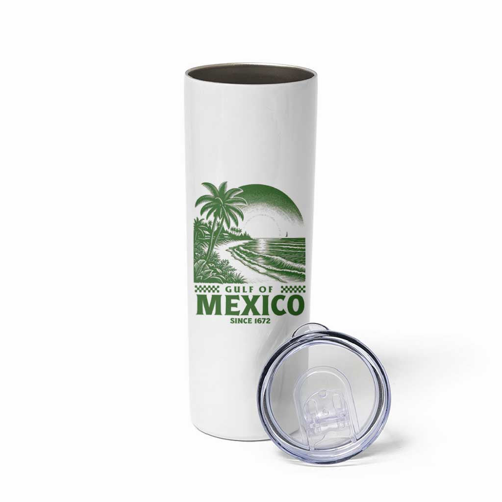Gulf of Mexico Since 1672 Skinny Tumbler Retro Vintage Mexican Beach Forever