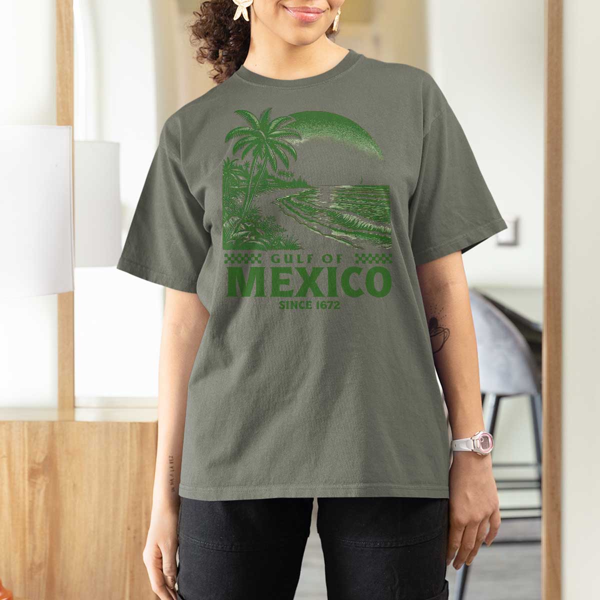 Gulf of Mexico Since 1672 T Shirt For Women Retro Vintage Mexican Beach Forever