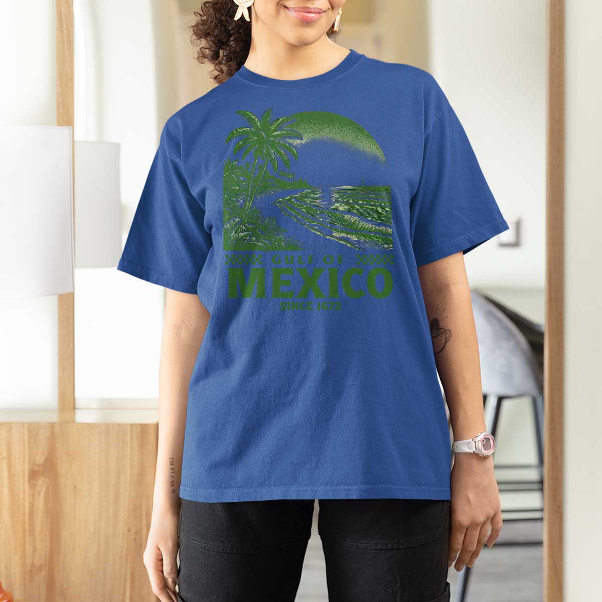 Gulf of Mexico Since 1672 T Shirt For Women Retro Vintage Mexican Beach Forever