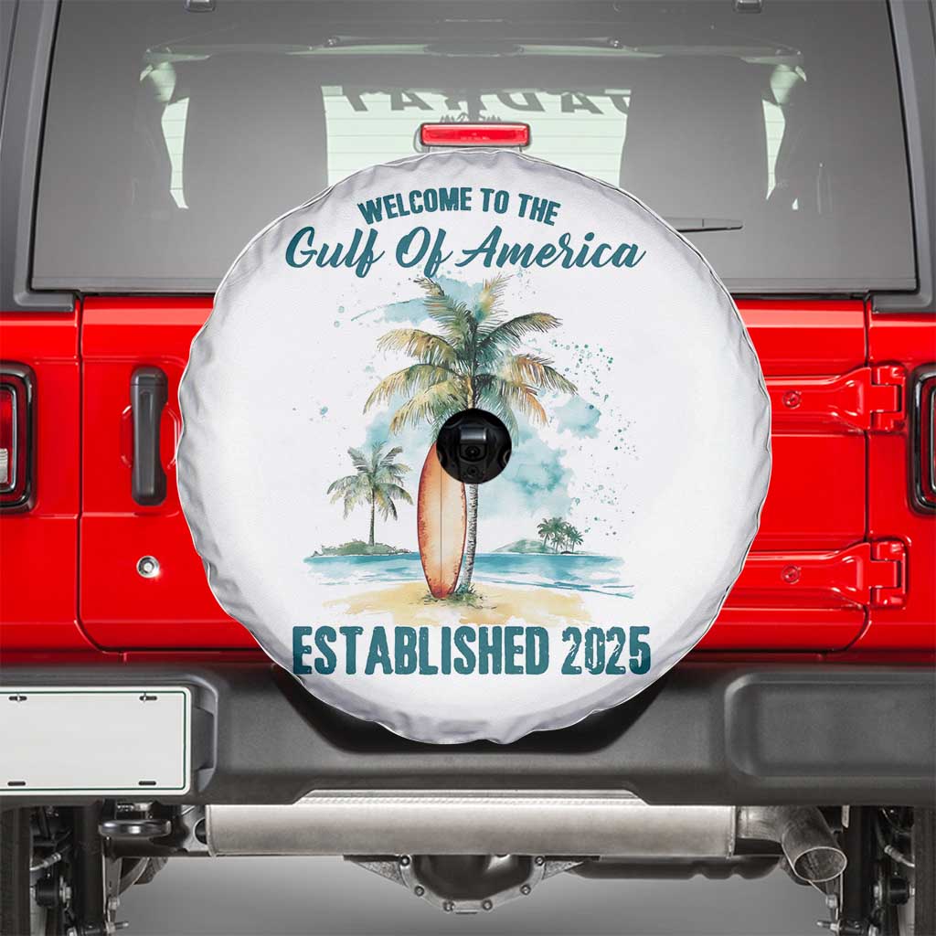 Welcome To America's Gulf Spare Tire Cover Established 2025 Retro Vintage Beach