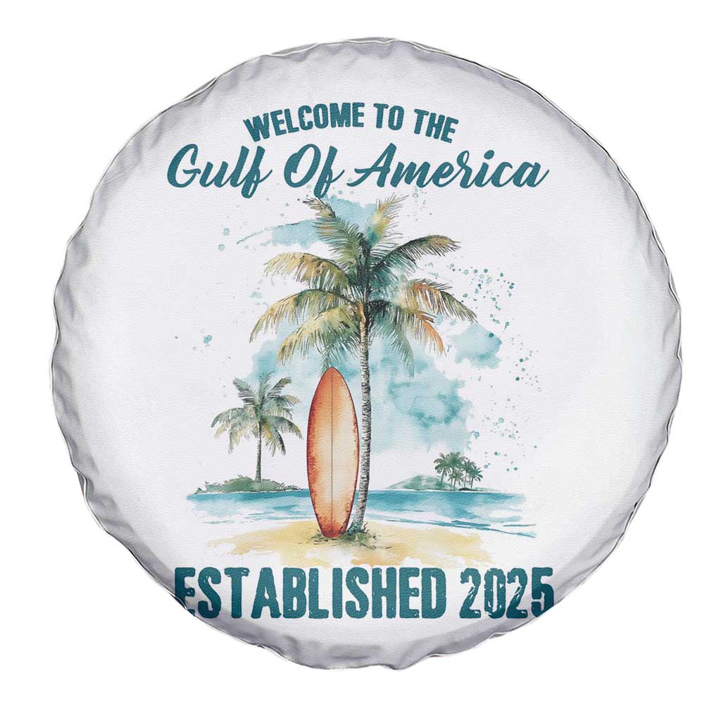 Welcome To America's Gulf Spare Tire Cover Established 2025 Retro Vintage Beach