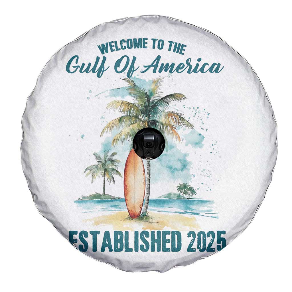 Welcome To America's Gulf Spare Tire Cover Established 2025 Retro Vintage Beach