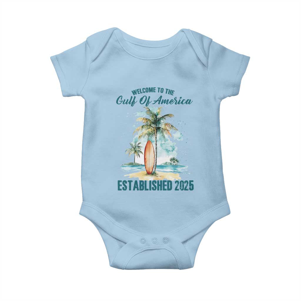 Welcome To America's Gulf Baby Onesie Established 2025 Retro Vintage Beach