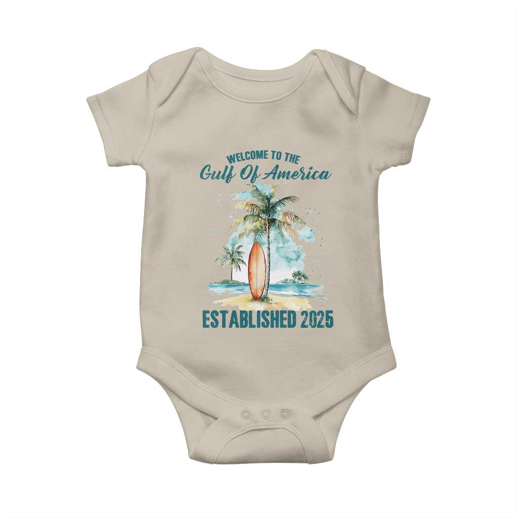 Welcome To America's Gulf Baby Onesie Established 2025 Retro Vintage Beach