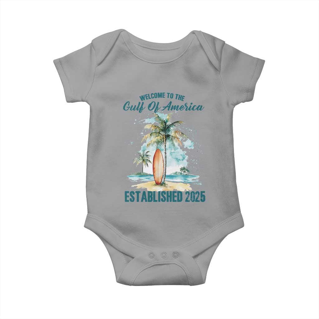Welcome To America's Gulf Baby Onesie Established 2025 Retro Vintage Beach
