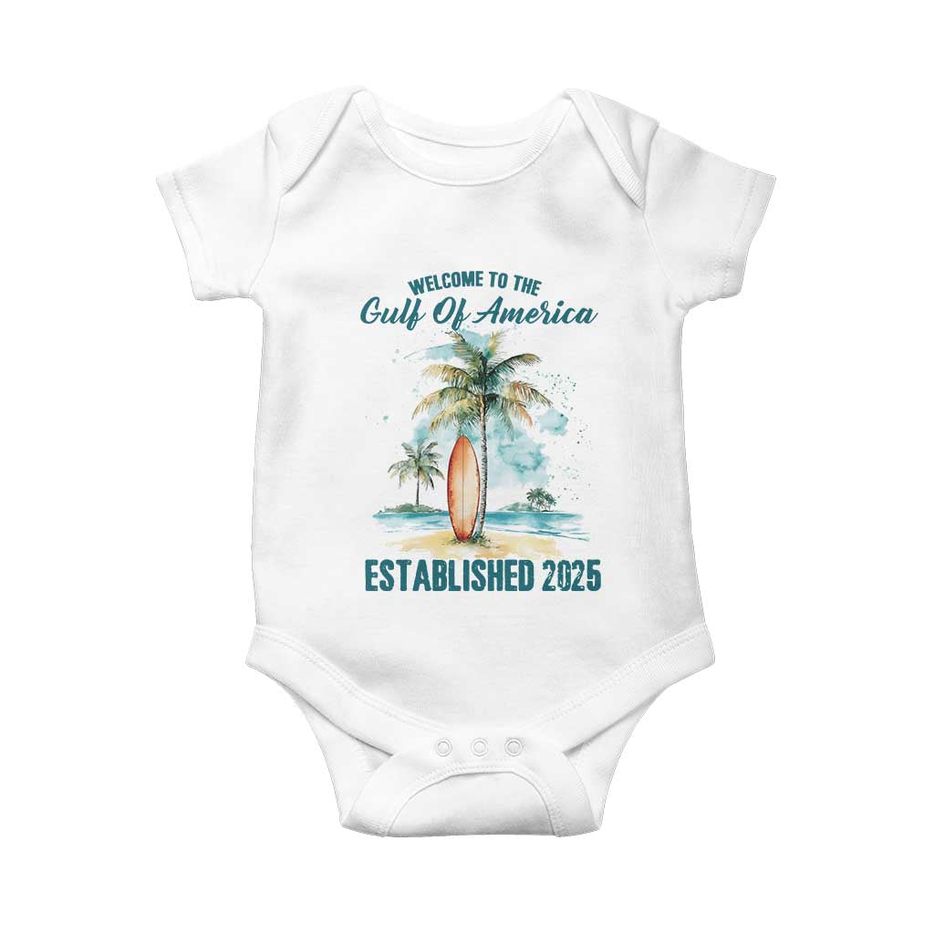 Welcome To America's Gulf Baby Onesie Established 2025 Retro Vintage Beach