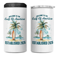 Welcome To America's Gulf 4 in 1 Can Cooler Tumbler Established 2025 Retro Vintage Beach
