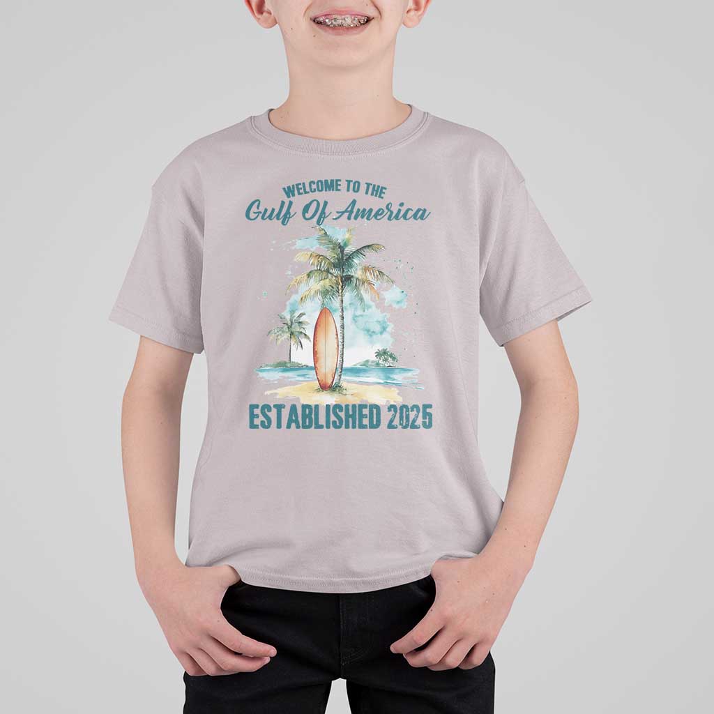 Welcome To America's Gulf T Shirt For Kid Established 2025 Retro Vintage Beach