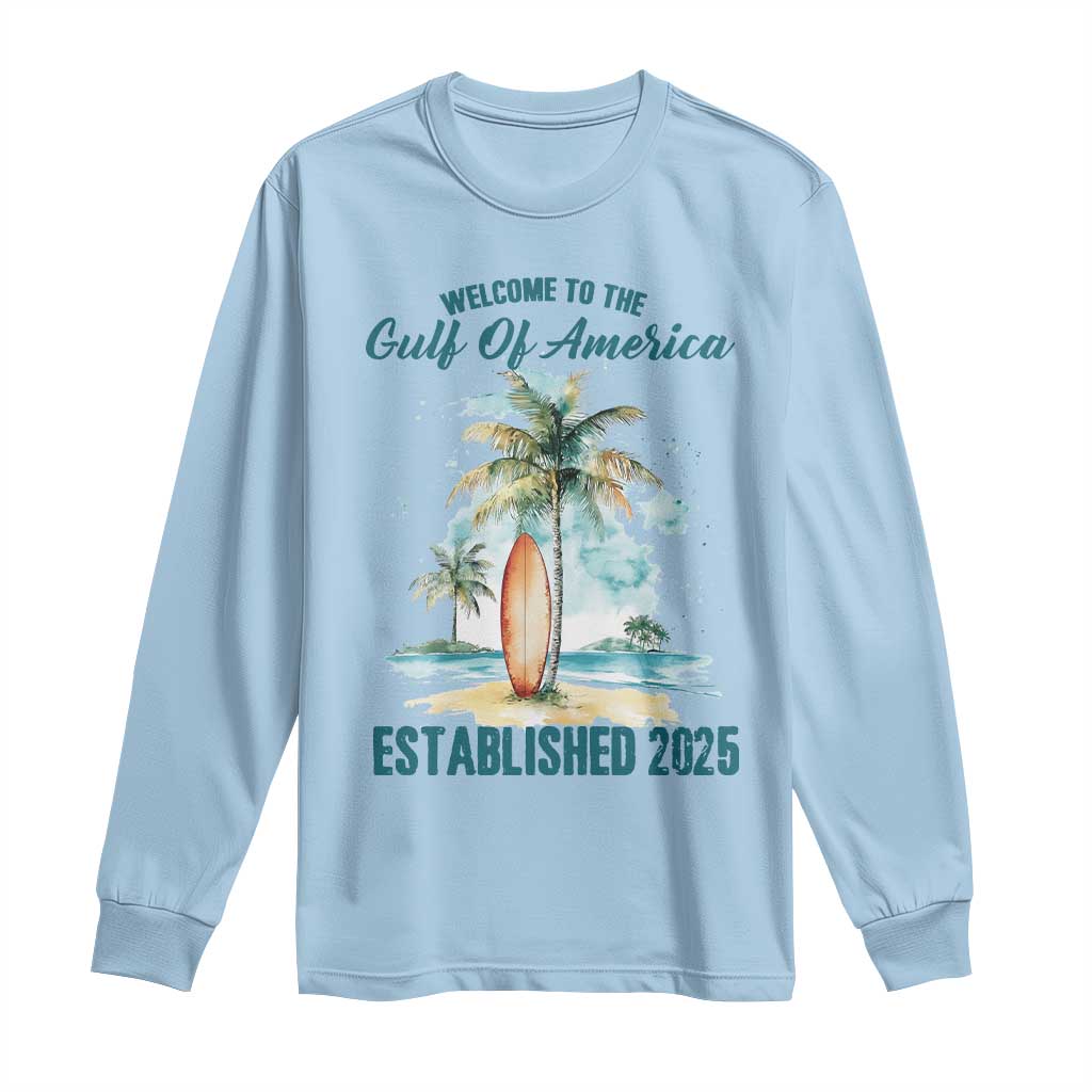 Welcome To America's Gulf Long Sleeve Shirt Established 2025 Retro Vintage Beach