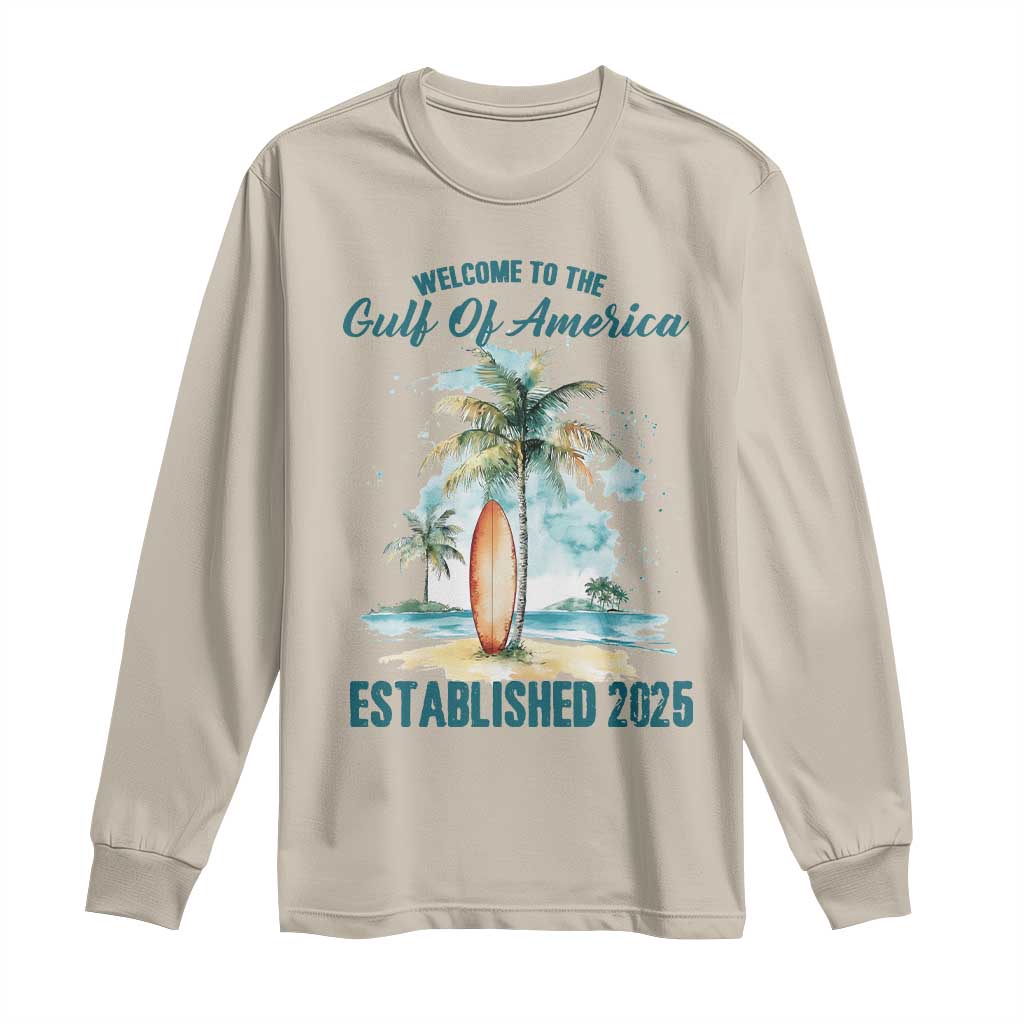 Welcome To America's Gulf Long Sleeve Shirt Established 2025 Retro Vintage Beach