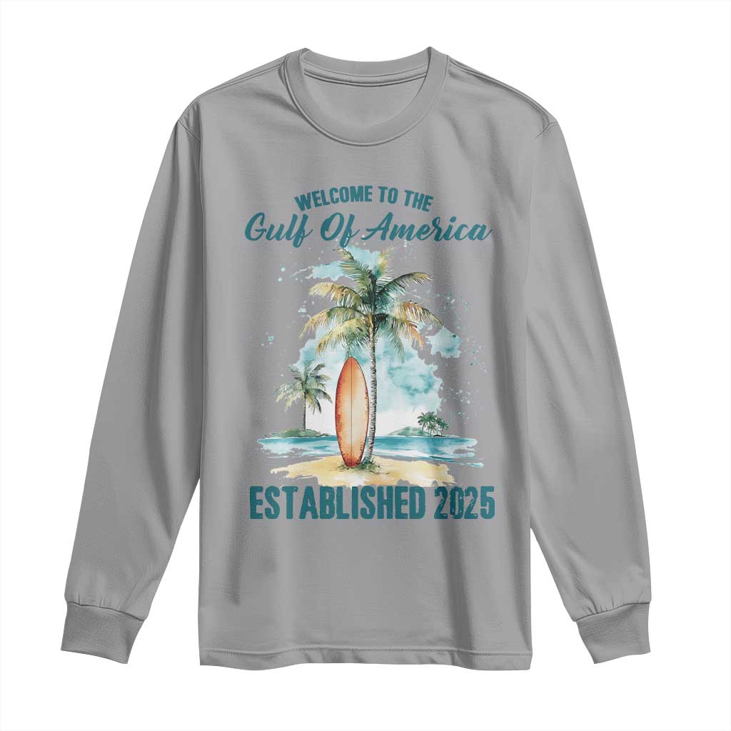 Welcome To America's Gulf Long Sleeve Shirt Established 2025 Retro Vintage Beach