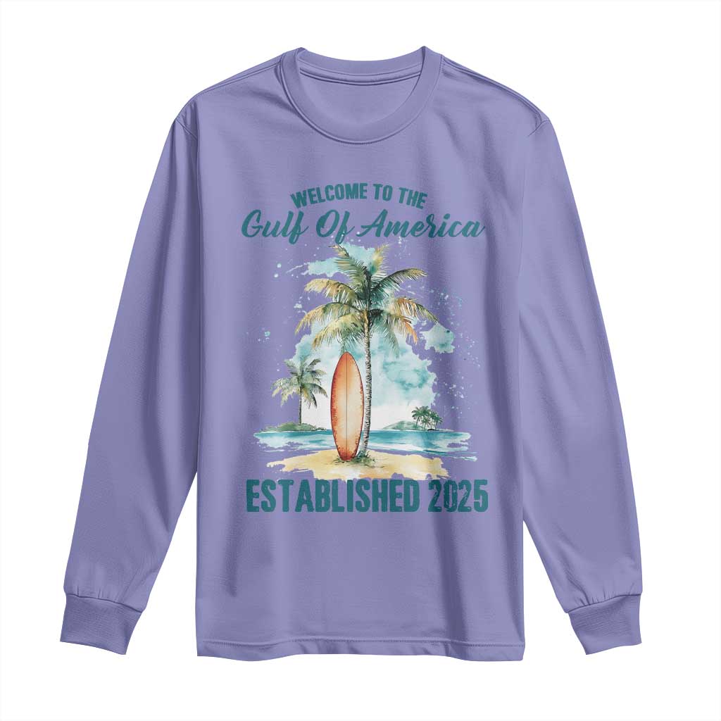 Welcome To America's Gulf Long Sleeve Shirt Established 2025 Retro Vintage Beach