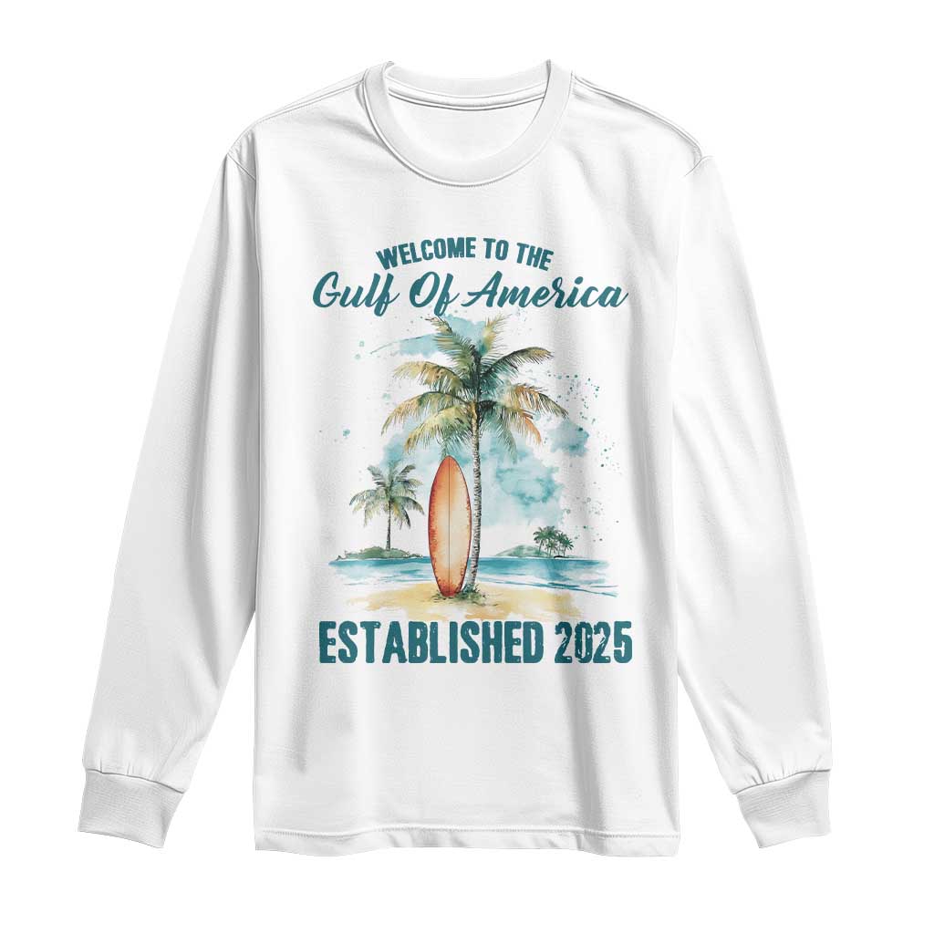 Welcome To America's Gulf Long Sleeve Shirt Established 2025 Retro Vintage Beach