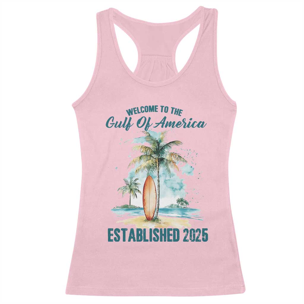 Welcome To America's Gulf Racerback Tank Top Established 2025 Retro Vintage Beach