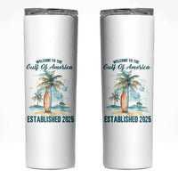 Welcome To America's Gulf Skinny Tumbler Established 2025 Retro Vintage Beach