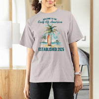 Welcome To America's Gulf T Shirt For Women Established 2025 Retro Vintage Beach