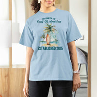 Welcome To America's Gulf T Shirt For Women Established 2025 Retro Vintage Beach