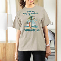 Welcome To America's Gulf T Shirt For Women Established 2025 Retro Vintage Beach