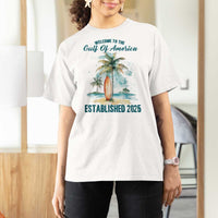 Welcome To America's Gulf T Shirt For Women Established 2025 Retro Vintage Beach