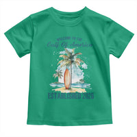 Welcome To America's Gulf Toddler T Shirt Established 2025 Retro Vintage Beach