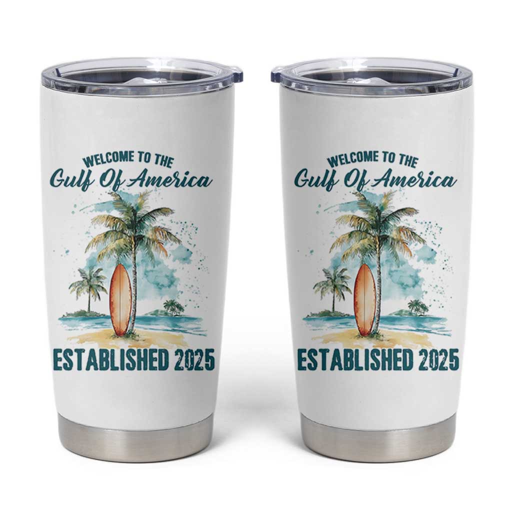 Welcome To America's Gulf Tumbler Cup Established 2025 Retro Vintage Beach