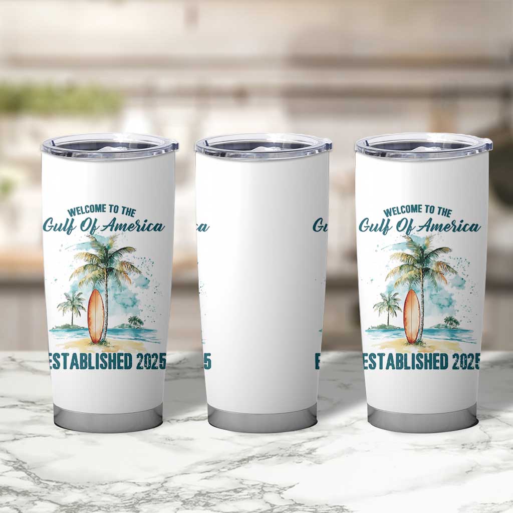 Welcome To America's Gulf Tumbler Cup Established 2025 Retro Vintage Beach
