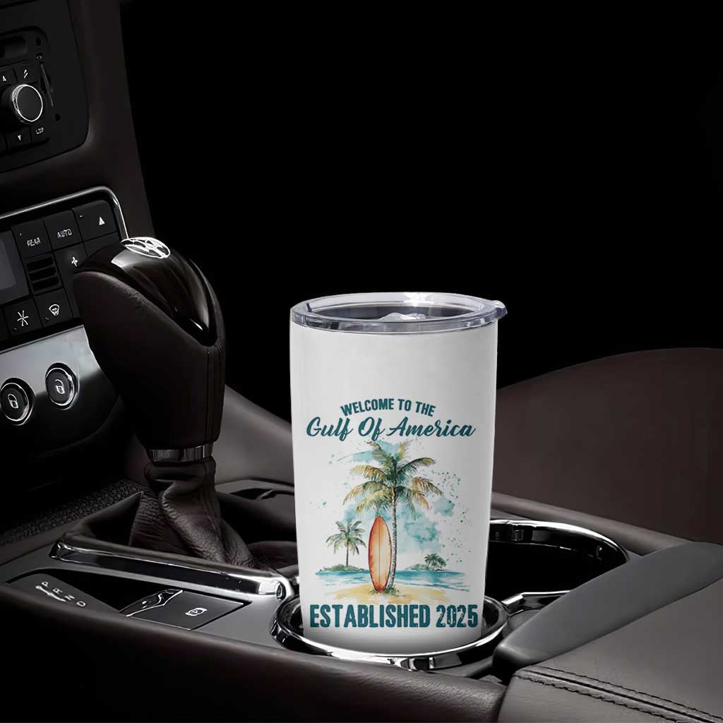 Welcome To America's Gulf Tumbler Cup Established 2025 Retro Vintage Beach