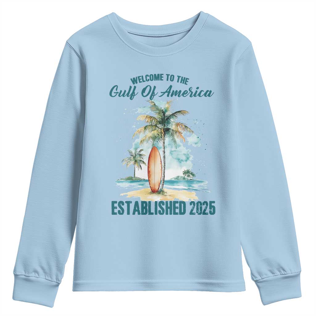 Welcome To America's Gulf Youth Sweatshirt Established 2025 Retro Vintage Beach