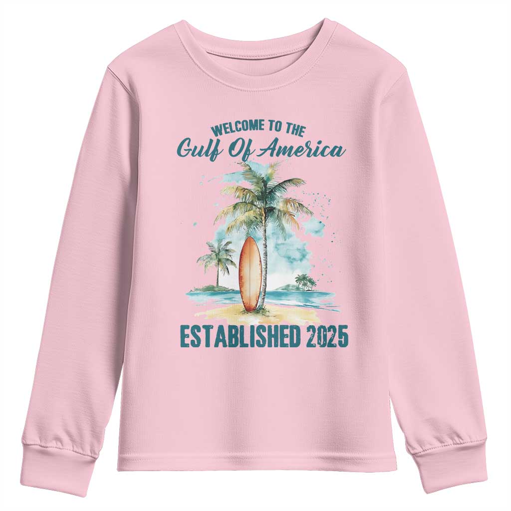 Welcome To America's Gulf Youth Sweatshirt Established 2025 Retro Vintage Beach