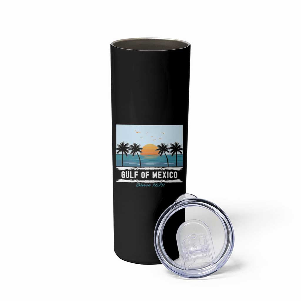 Gulf of Mexico Skinny Tumbler Retro Beach Vibes