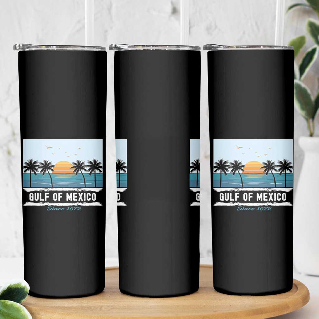 Gulf of Mexico Skinny Tumbler Retro Beach Vibes