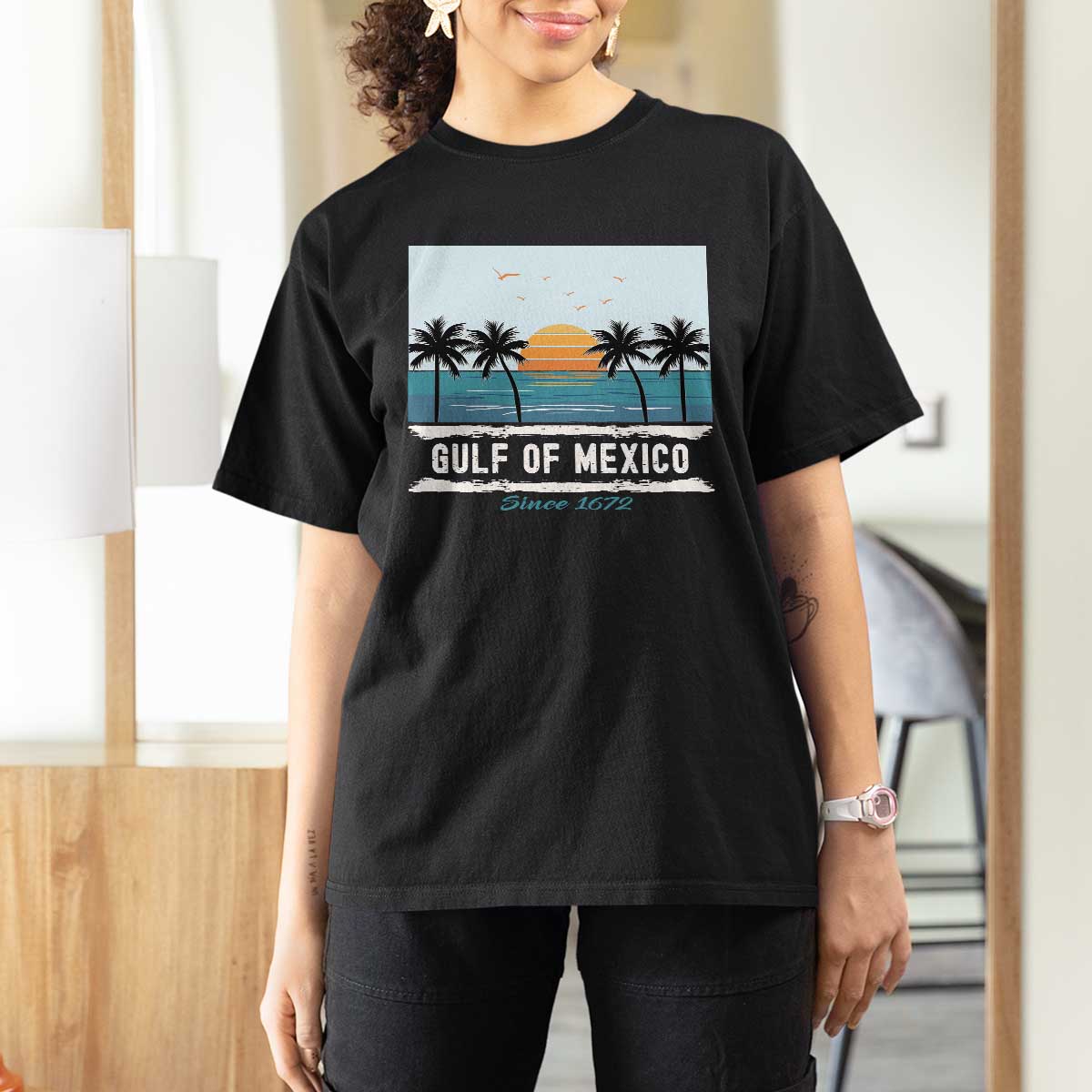 Gulf of Mexico T Shirt For Women Retro Beach Vibes