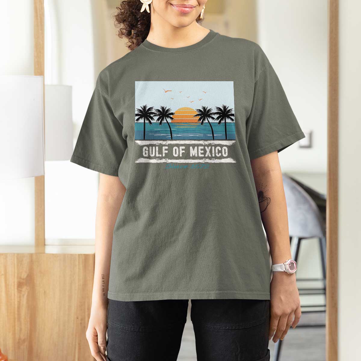 Gulf of Mexico T Shirt For Women Retro Beach Vibes