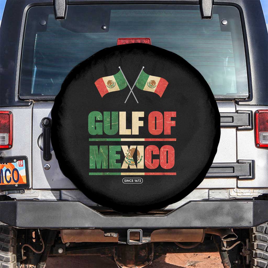 Gulf of Mexico Since 1672 Spare Tire Cover Mexican Flag