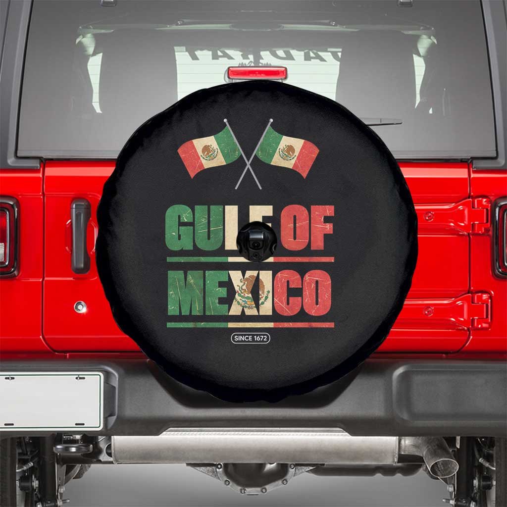 Gulf of Mexico Since 1672 Spare Tire Cover Mexican Flag