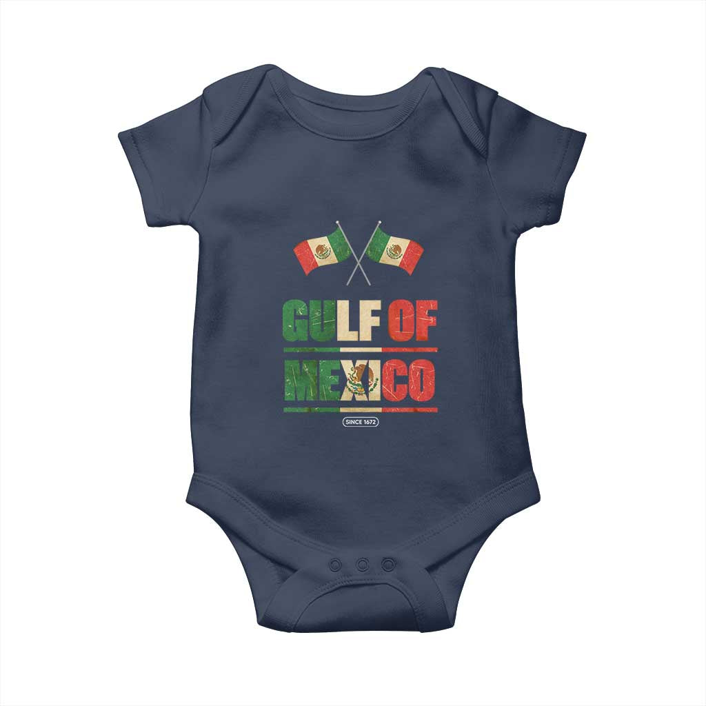 Gulf of Mexico Since 1672 Baby Onesie Mexican Flag