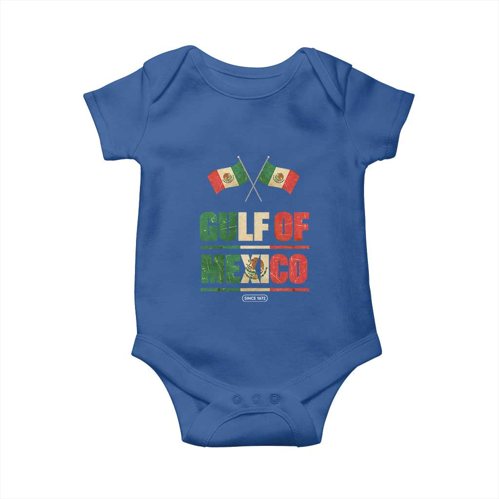 Gulf of Mexico Since 1672 Baby Onesie Mexican Flag