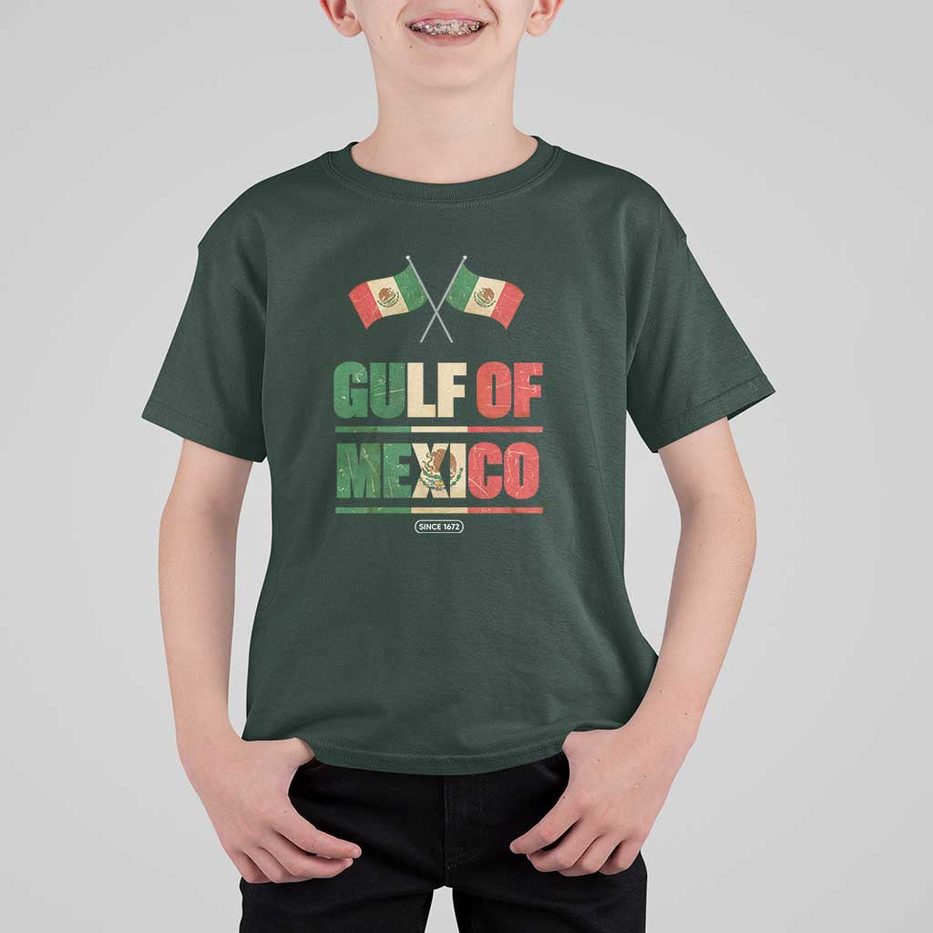 Gulf of Mexico Since 1672 T Shirt For Kid Mexican Flag