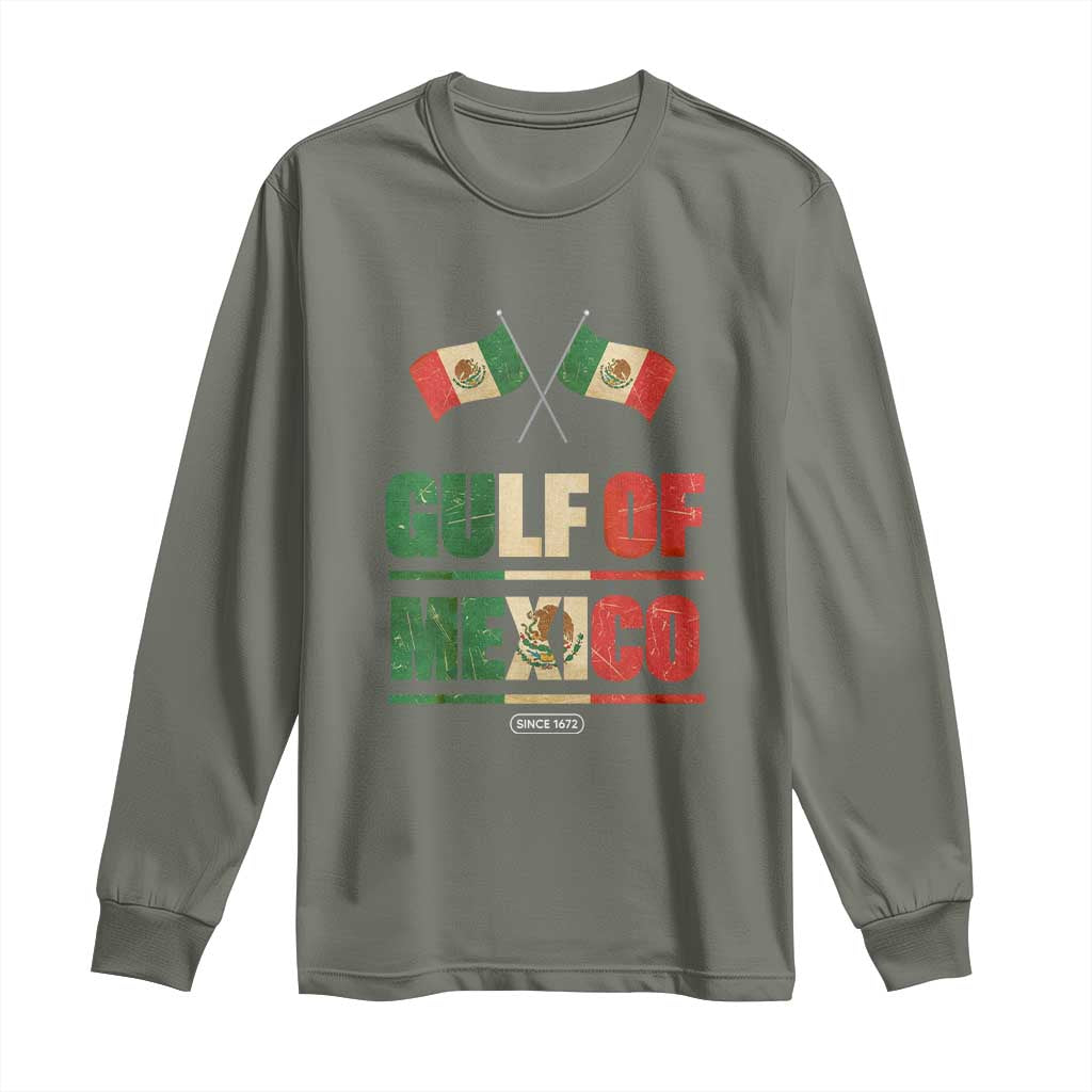 Gulf of Mexico Since 1672 Long Sleeve Shirt Mexican Flag