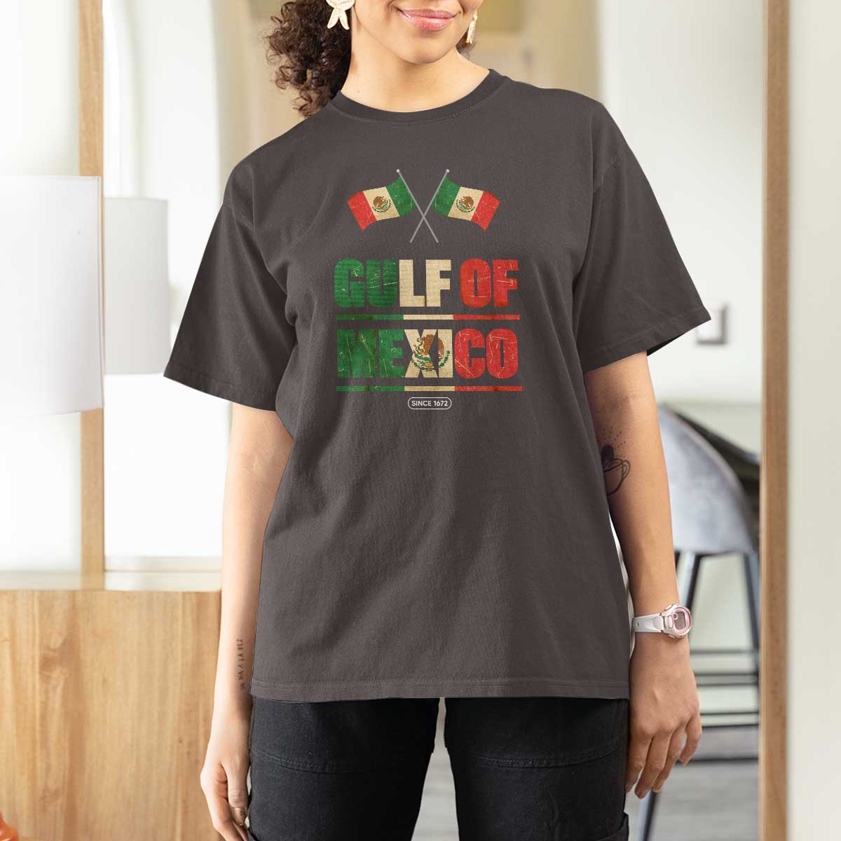 Gulf of Mexico Since 1672 T Shirt For Women Mexican Flag