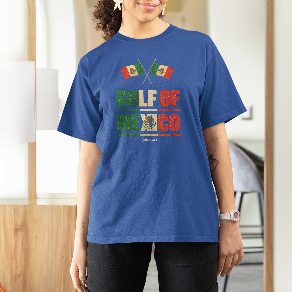 Gulf of Mexico Since 1672 T Shirt For Women Mexican Flag