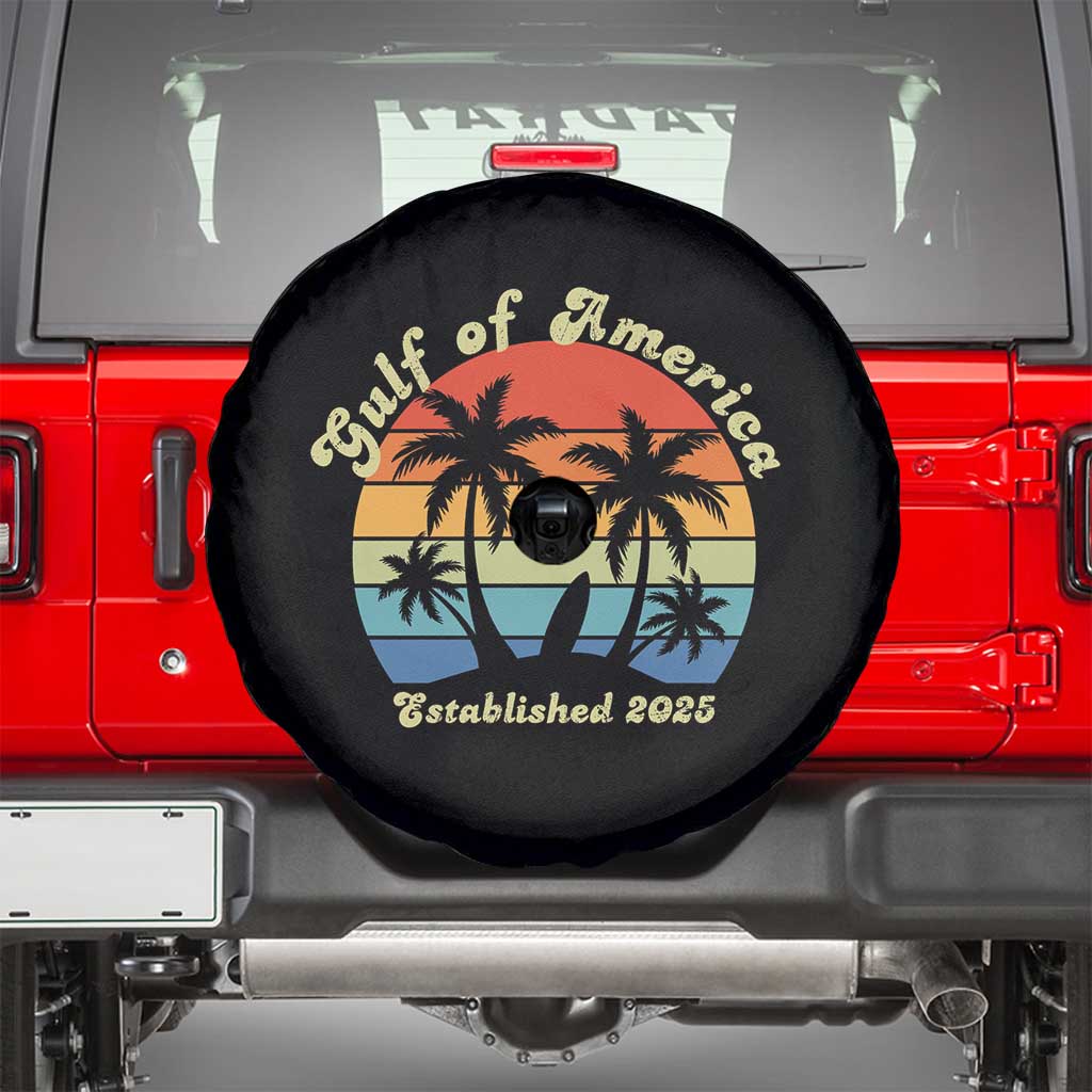 Gulf of America Spare Tire Cover Island Palm Summer Beach Vibes Established 2025