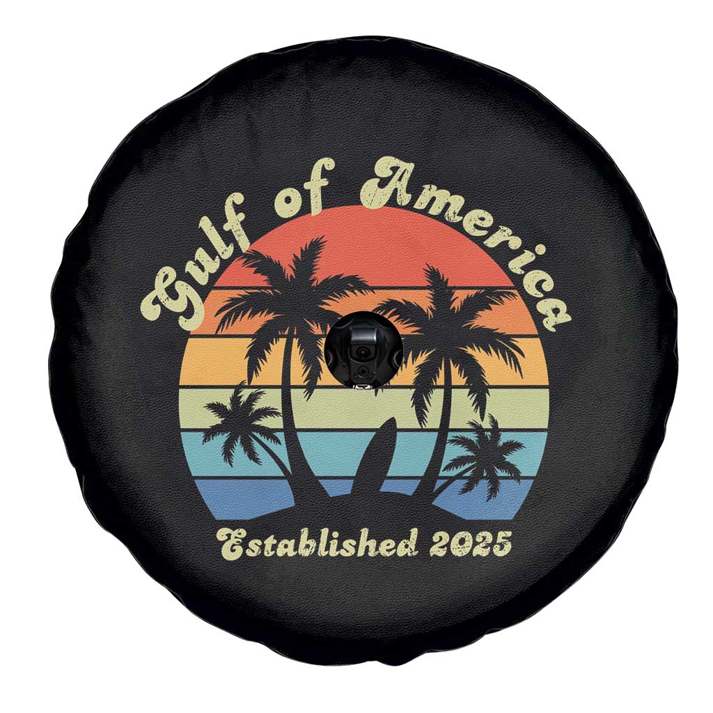 Gulf of America Spare Tire Cover Island Palm Summer Beach Vibes Established 2025