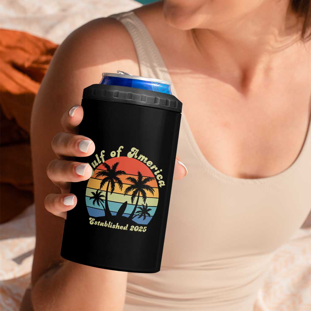 Gulf of America 4 in 1 Can Cooler Tumbler Island Palm Summer Beach Vibes Established 2025