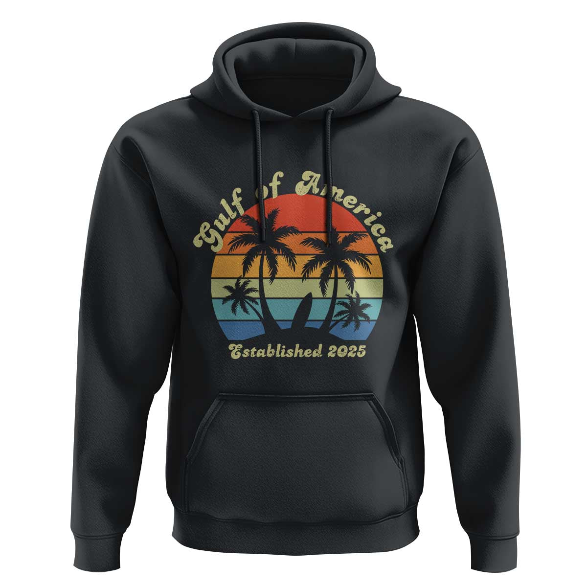 Gulf of America Hoodie Island Palm Summer Beach Vibes Established 2025