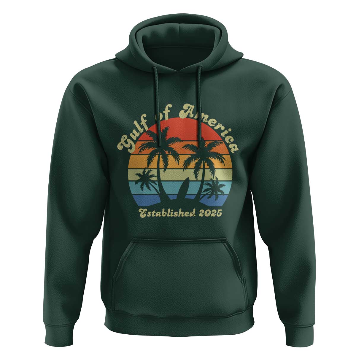 Gulf of America Hoodie Island Palm Summer Beach Vibes Established 2025